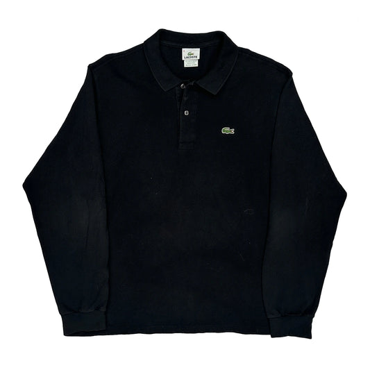 Lacoste Long Sleeve Polo Shirt - XL Black Cotton