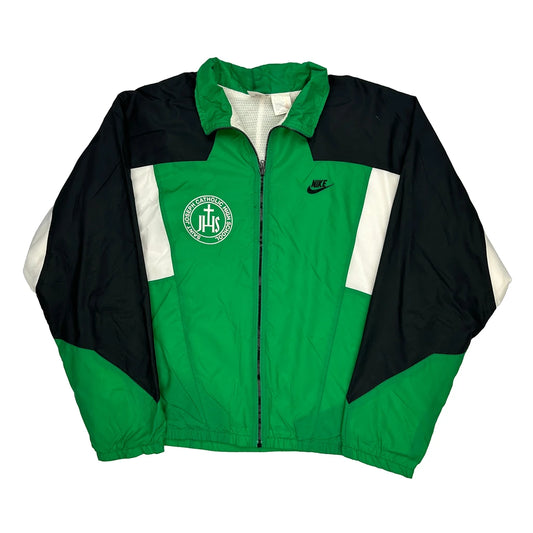 Nike Windbreaker - Large White Nylon Blend