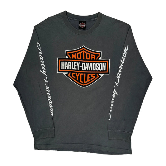 Buddy Stubbs Arizona Harley Davidson Graphic Long Sleeve T-Shirt - Small Grey Cotton