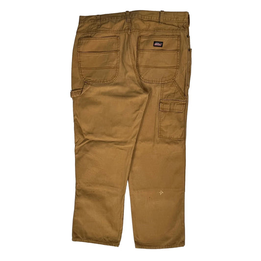 Dickies Double Knee Carpenter Trousers - 36W 30L Brown Cotton