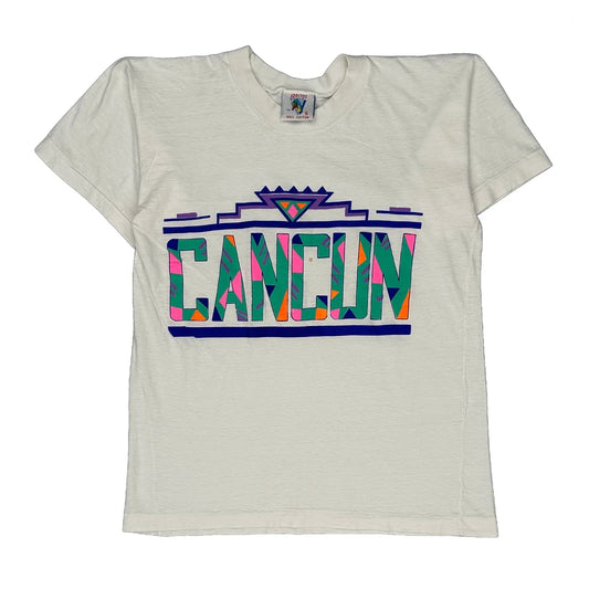 Cancun Loritos Single Stitch T-Shirt - Small White Cotton