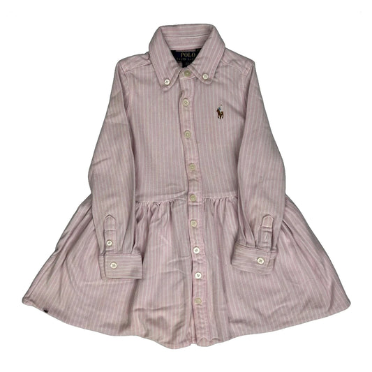 Age 2 Polo By Ralph Lauren A-Line Dress - XS Pink Cotton