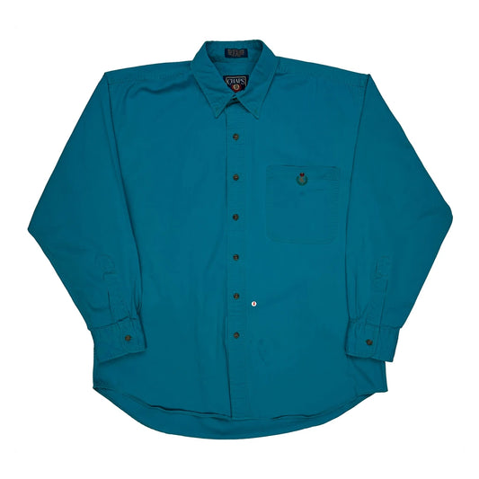 Chaps Ralph Lauren Shirt - Large Blue Cotton