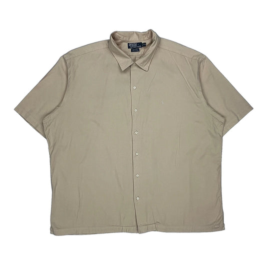 Caldwell Polo By Ralph Lauren Short Sleeve Shirt - 2XL Beige Cotton