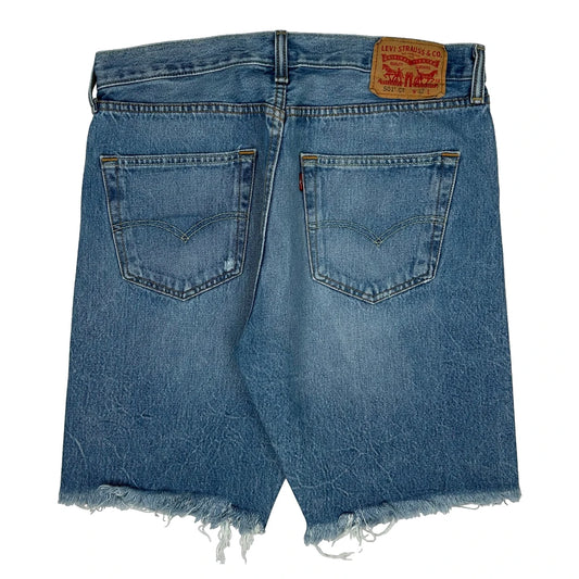 Vintage Levis Cut Off Denim Shorts - 33W 10L Blue Denim