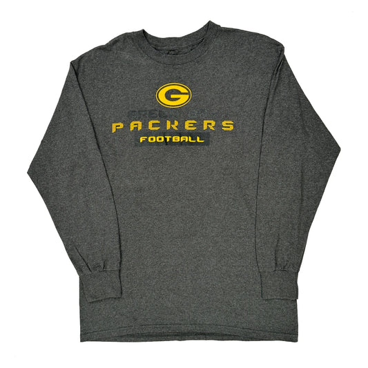 Vintage Packers Nfl Football Long Sleeve T-Shirt - Large Grey Cotton Blend