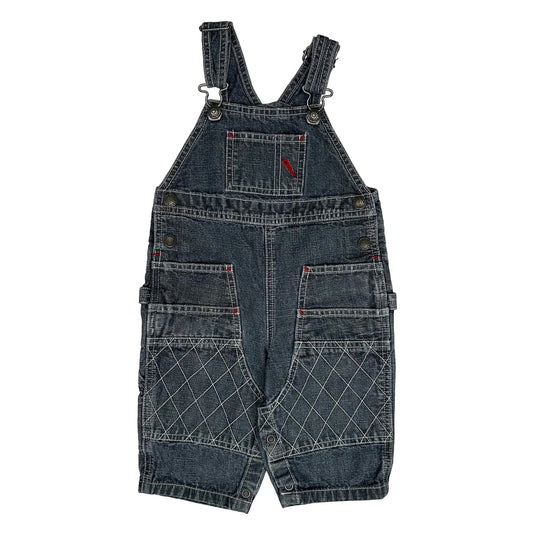 Age 3-6 Months Tommy Hilfiger Double Knee Dungarees - 3XS Dark Wash Denim