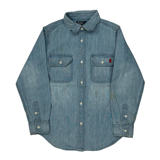 Age 6 Polo By Ralph Lauren Denim Shirt - XS Light Wash Cotton