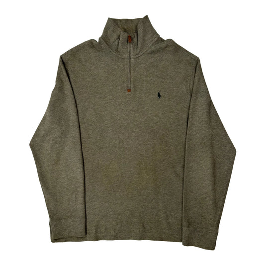 Vintage Polo By Ralph Lauren 1/4 Zip - XL Grey Cotton