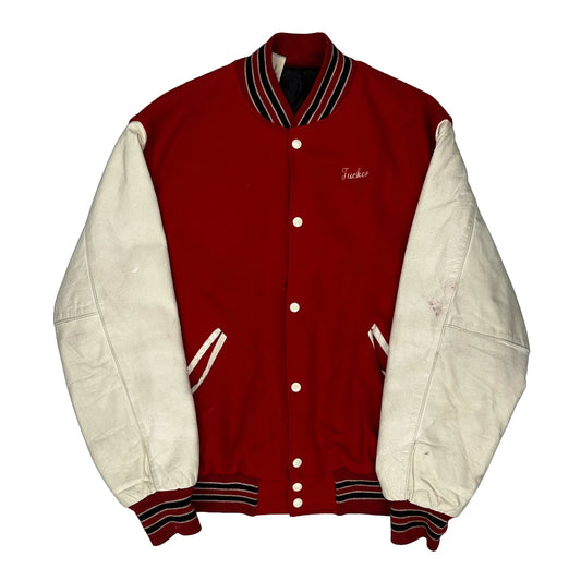 Vintage Glenbard East Football Unbranded College Varsity Jacket - XL Red Wool Blend