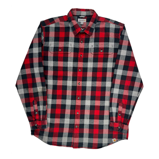 Tall Carhartt Checked Flannel Shirt - XL Red Cotton