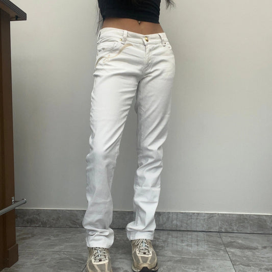 Vintage white Love Moschino Trousers - womens 33" waist