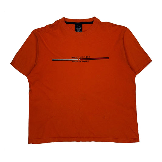 Tommy Hilfiger T-Shirt - Large Orange Cotton