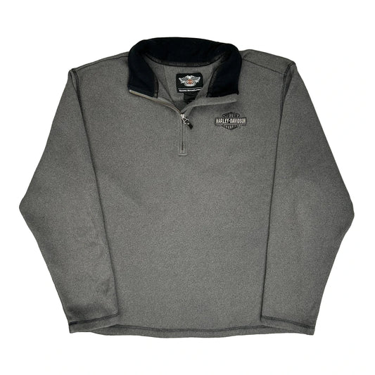 Harley Davidson Collared Fleece - XL Grey Polyester