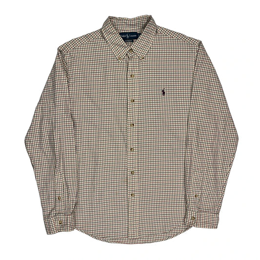 Vintage Ralph Lauren Checked Shirt - XL Beige Cotton