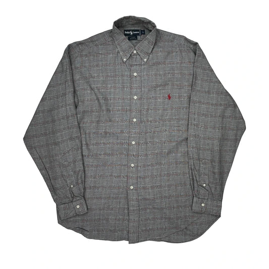 Ralph Lauren Checked Shirt - Large Grey Cotton