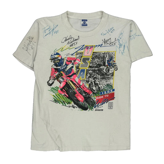 Team Usa Rp Graphic T-Shirt - Medium White Cotton