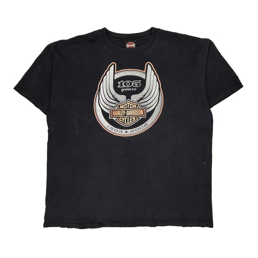 Wisconsin Harley Davidson Graphic T-Shirt - XL Black Cotton