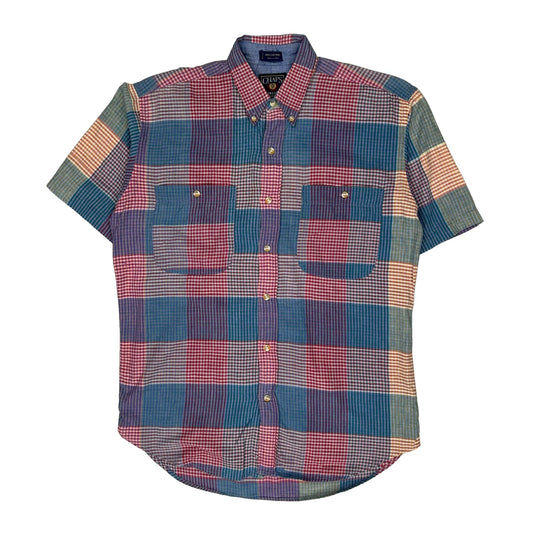 Chaps Ralph Lauren Checked Short Sleeve Shirt - Medium Multicoloured Cotton
