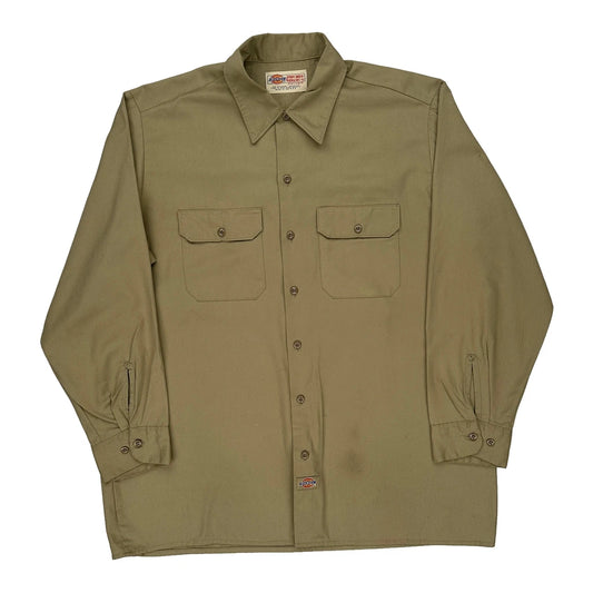 Dickies Shirt - XL Khaki Polyester Blend