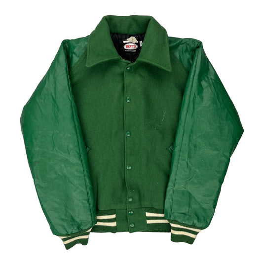 1950s Made In USA Neff Varsity Jacket - Medium Green Wool Blend