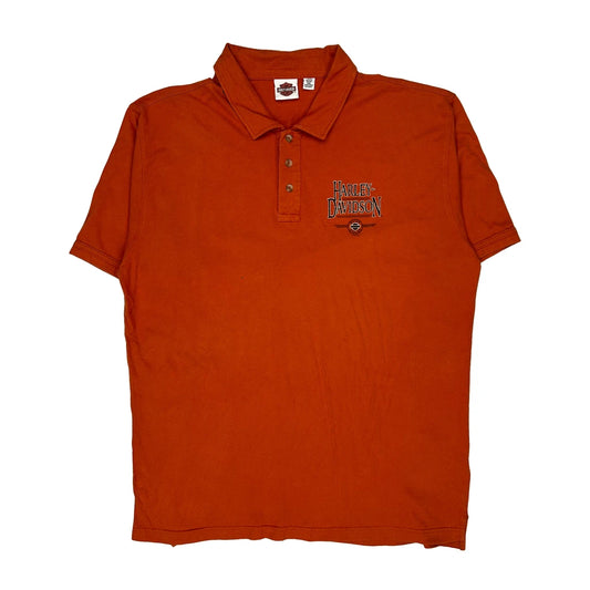 Sturgis Harley Davidson Graphic Polo Shirt - 3XL Orange Cotton