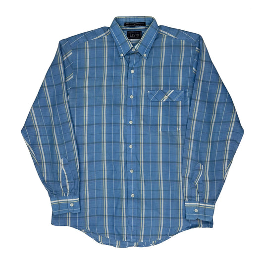 Levis Checked Shirt - Medium Blue Cotton