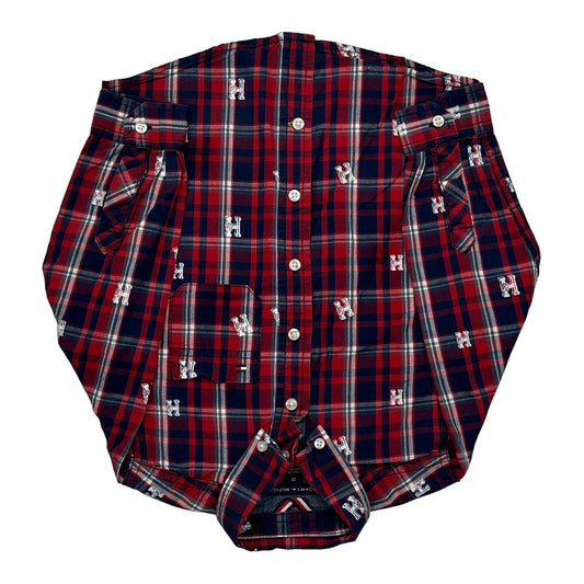 Vintage Age 3T Tommy Hilfiger Checked Flannel Shirt - XS Navy Cotton