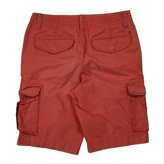 Tommy Hilfiger Cargo Shorts - 30W 10L Red Cotton