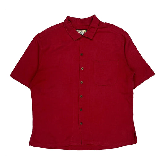 Caribbean Joe Short Sleeve Shirt - XL Red Viscose