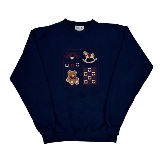 Willow Bay Graphic Sweatshirt - Large Navy Cotton