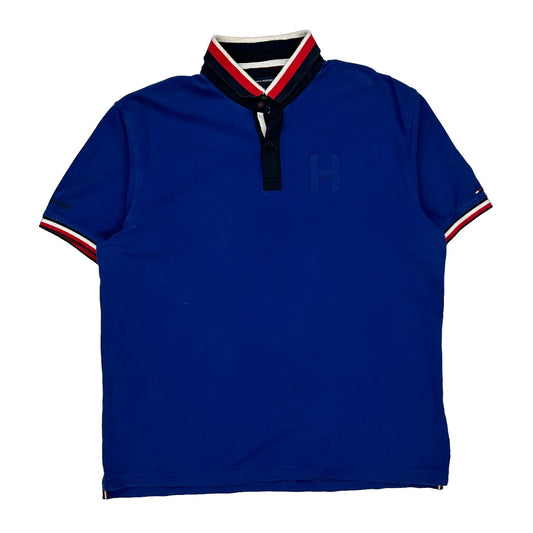 Tommy Hilfiger Polo Shirt - XL Blue Cotton Blend
