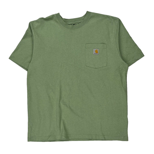Carhartt T-Shirt - Large Green Cotton