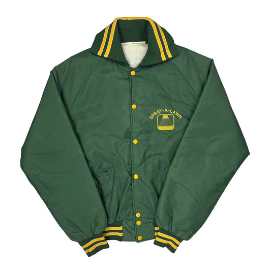 80S Spray-A-Lawn Unbranded Varsity Jacket - Large Green Polyester