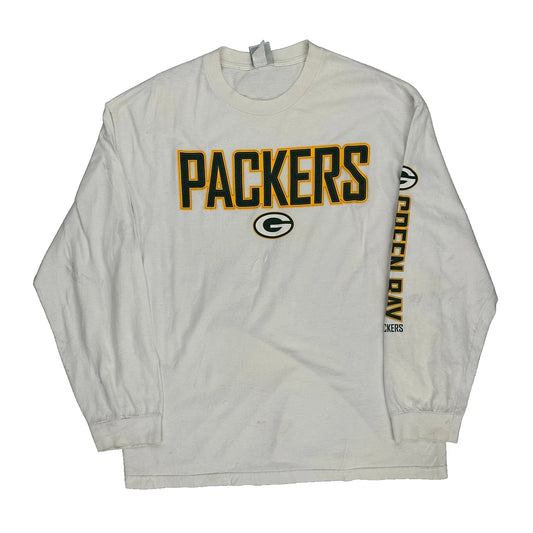 Green Bay Packers N.F.L. Team Apparel Long Sleeve T-Shirt - XL White Cotton