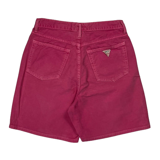Vintage Guess Denim Shorts - 28W UK 8 Pink Cotton