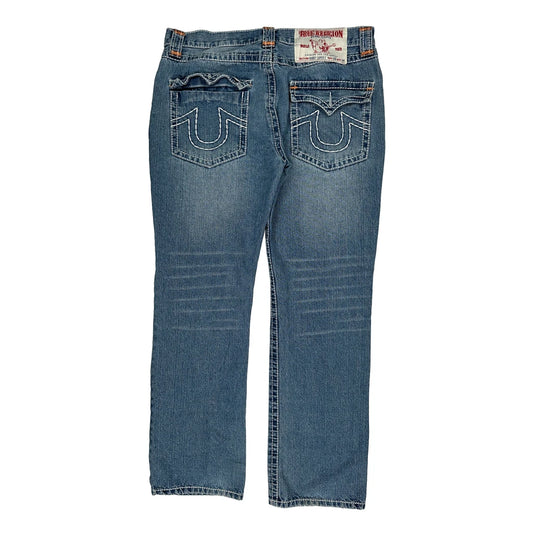 True Religion Contrast Stitch Jeans - 36W UK 16 Blue Denim