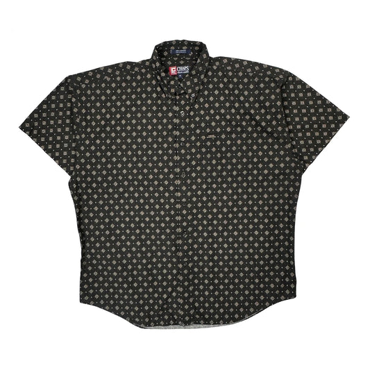 Chaps Ralph Lauren Short Sleeve Shirt - XL Black Cotton