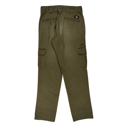 Dickies Cargo Trousers - 30W 32L Green Cotton