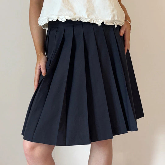 Vintage navy Marina Yachting Pleated Skirt - womens 27" waist