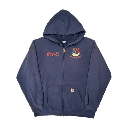 Vintage Wabash Co. Quail Club Carhartt Full Zip Hoodie - XL Blue Cotton Blend