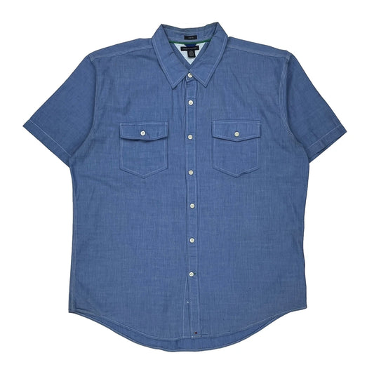 Tommy Hilfiger Short Sleeve Shirt - XL Blue Cotton