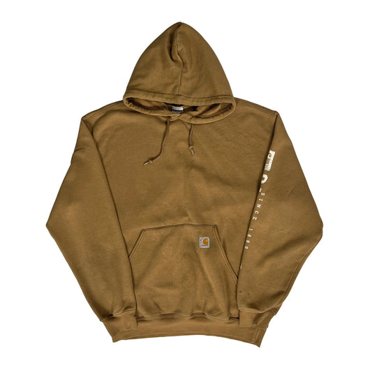 Vintage Carhartt Hoodie - Large Brown Cotton Blend