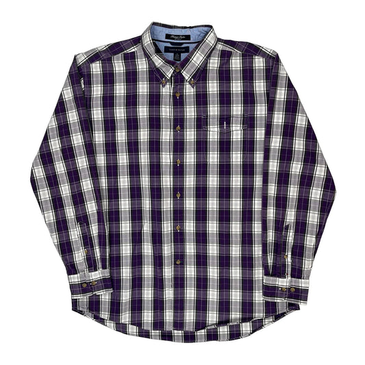 Vintage Tommy Hilfiger Checked Shirt - XL Purple Cotton