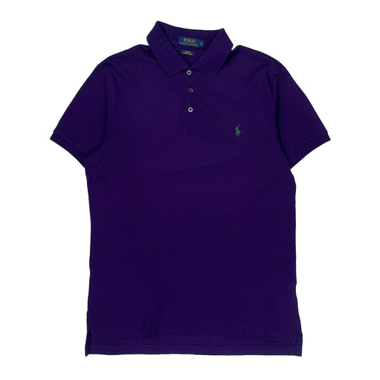 Polo By Ralph Lauren Slim Fit Polo Shirt - Large Purple Cotton