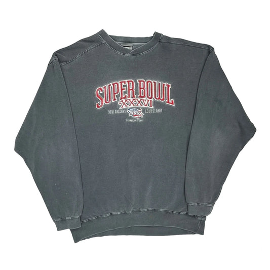Super Bowl Xxxvi Reebok Football Sweatshirt - XL Grey Cotton Blend