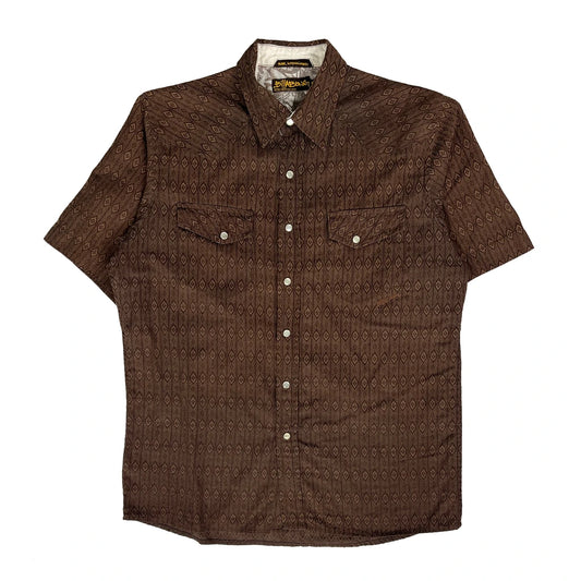 Billabong Short Sleeve Shirt - Medium Brown Cotton Blend