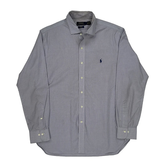 Polo By Ralph Lauren Slim Fit Shirt - Large Blue Cotton