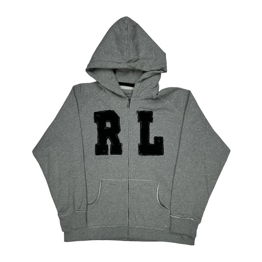 Polo Jeans Ralph Lauren Rl College Full Zip Hoodie - 2XL Grey Cotton