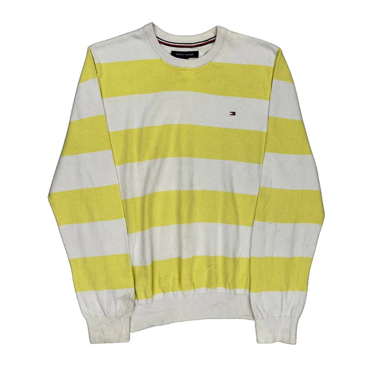 Tommy Hilfiger Striped Sweatshirt - Large Multicoloured Cotton